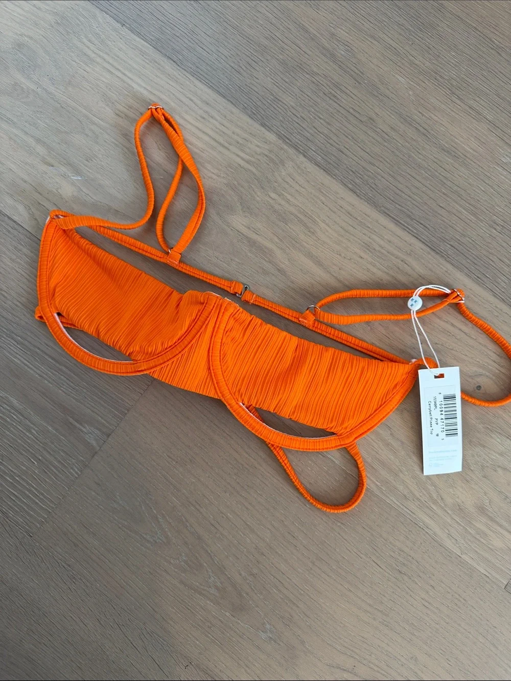 Frankie’s Campbell Plissé Underwire Bikini Top - Papaya